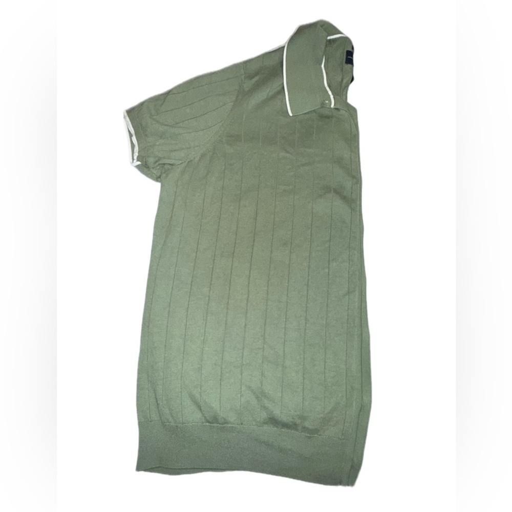 Joseph Abboud Modern Fit Ribbed Button-Up Shirt Men’s 3X Green Short Sleeve - Picture 3 of 7
